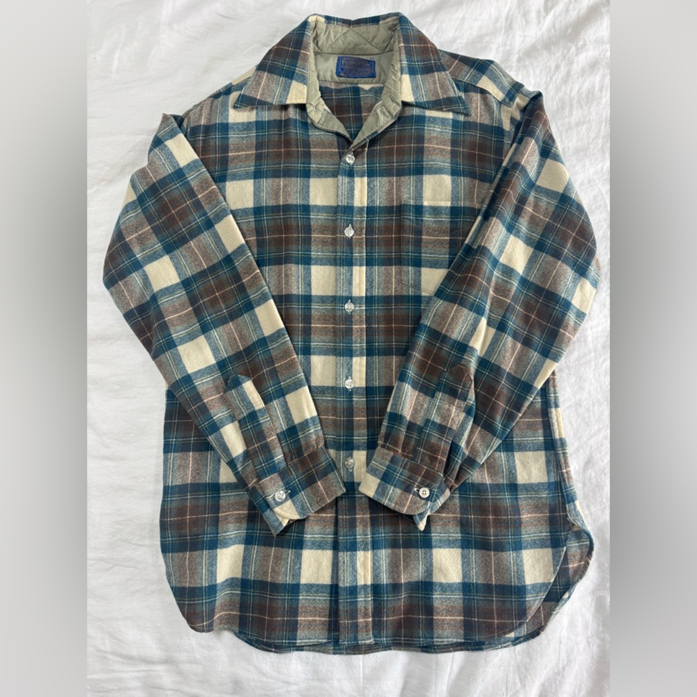 Pendleton Blue and Brown Plaid Men's Shirt